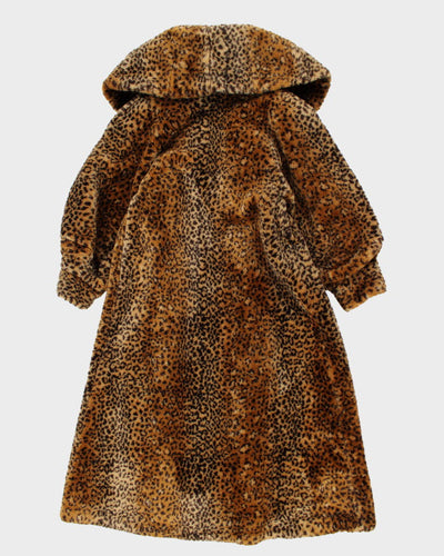 Monterey Leopard Print Faux Fur Coat - S