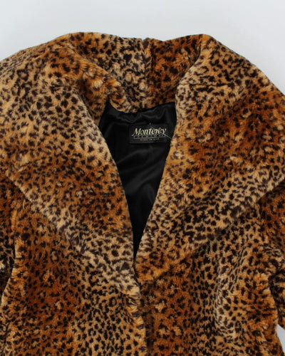 Monterey Leopard Print Faux Fur Coat - S