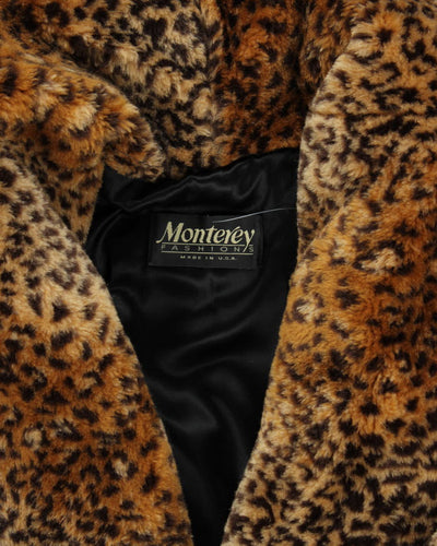 Monterey Leopard Print Faux Fur Coat - S