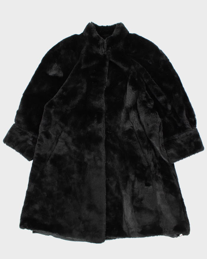 Kemper Long Black Faux Fur Coat - L