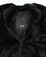 Kemper Long Black Faux Fur Coat - L