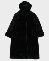 CGC Long Hooded Faux Fur Coat - L