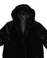 CGC Long Hooded Faux Fur Coat - L