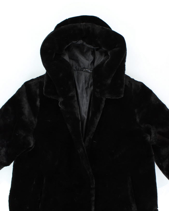 CGC Long Hooded Faux Fur Coat - L