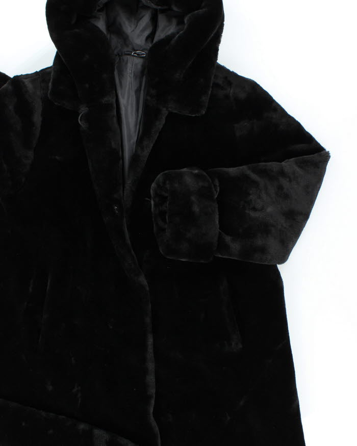 CGC Long Hooded Faux Fur Coat - L
