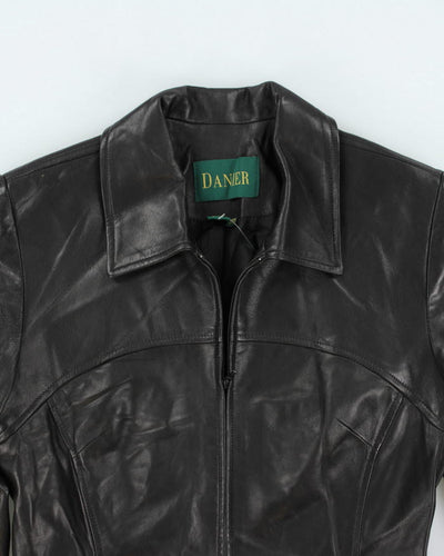 Danier Black Leather Jacket - M