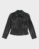 Danier Women's Black Leather Jacket - S