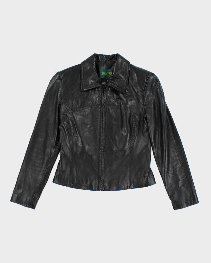 Danier Women's Black Leather Jacket - S