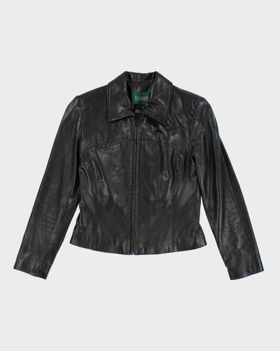 Danier Women's Black Leather Jacket - S