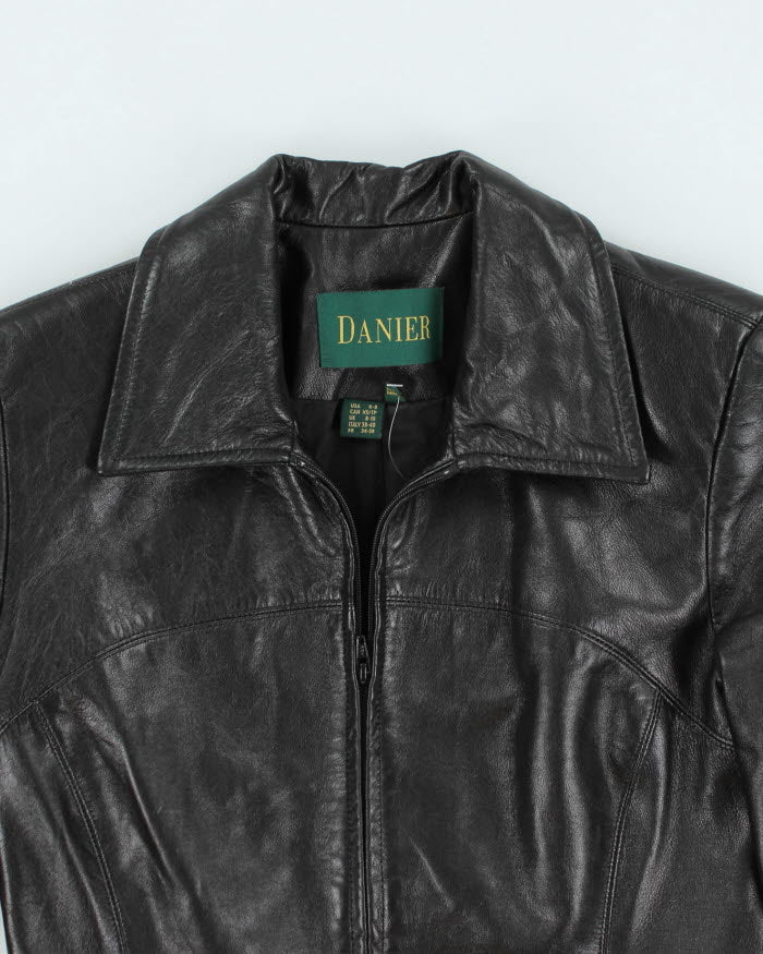Danier Women's Black Leather Jacket - S