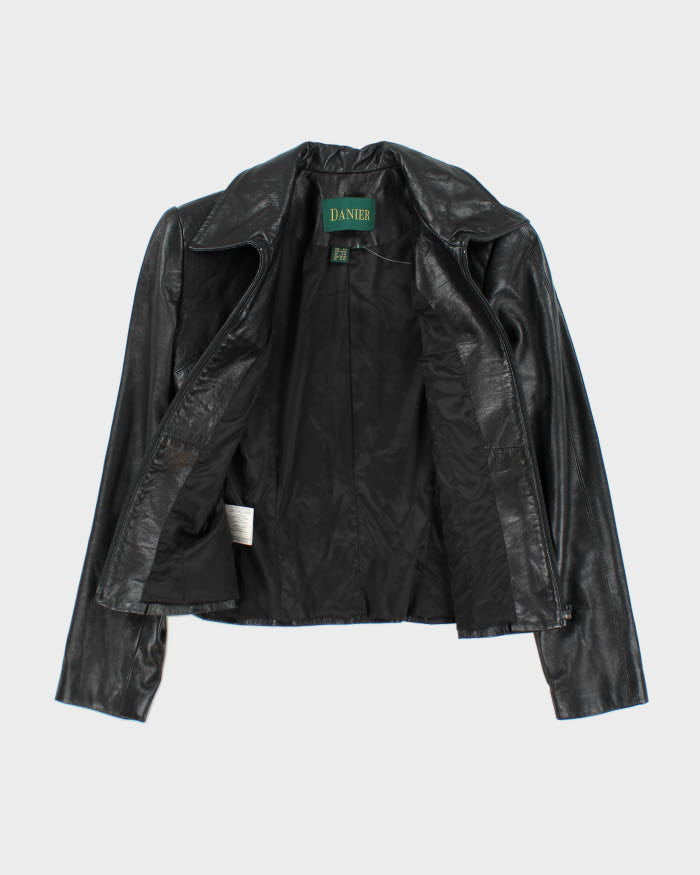 Danier Women's Black Leather Jacket - S