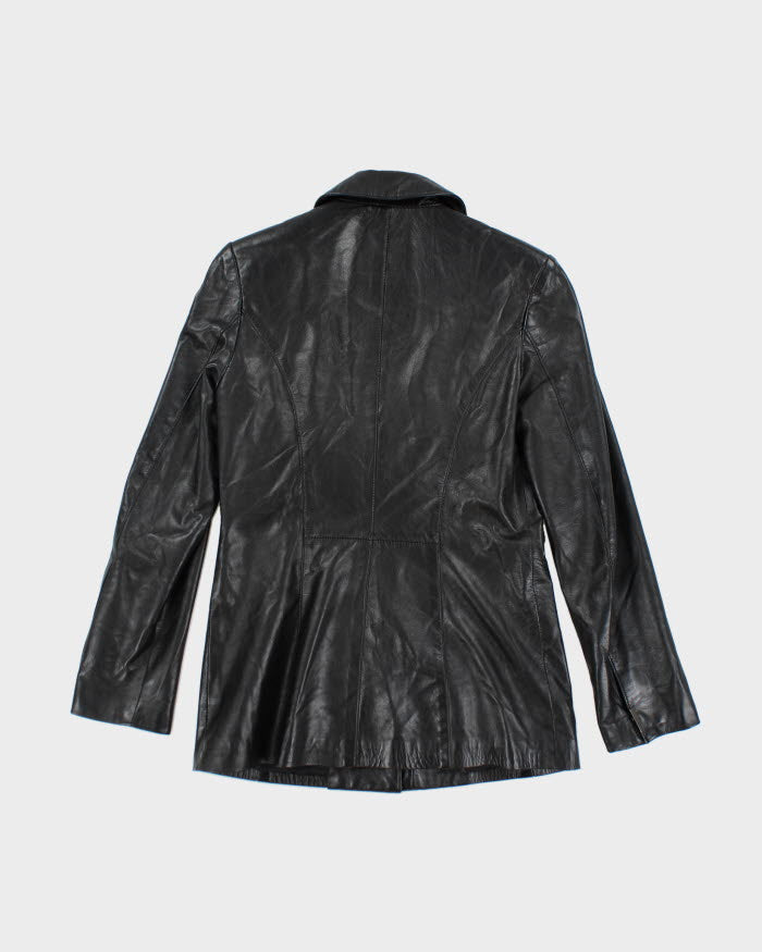 Black leather jacket xs shop