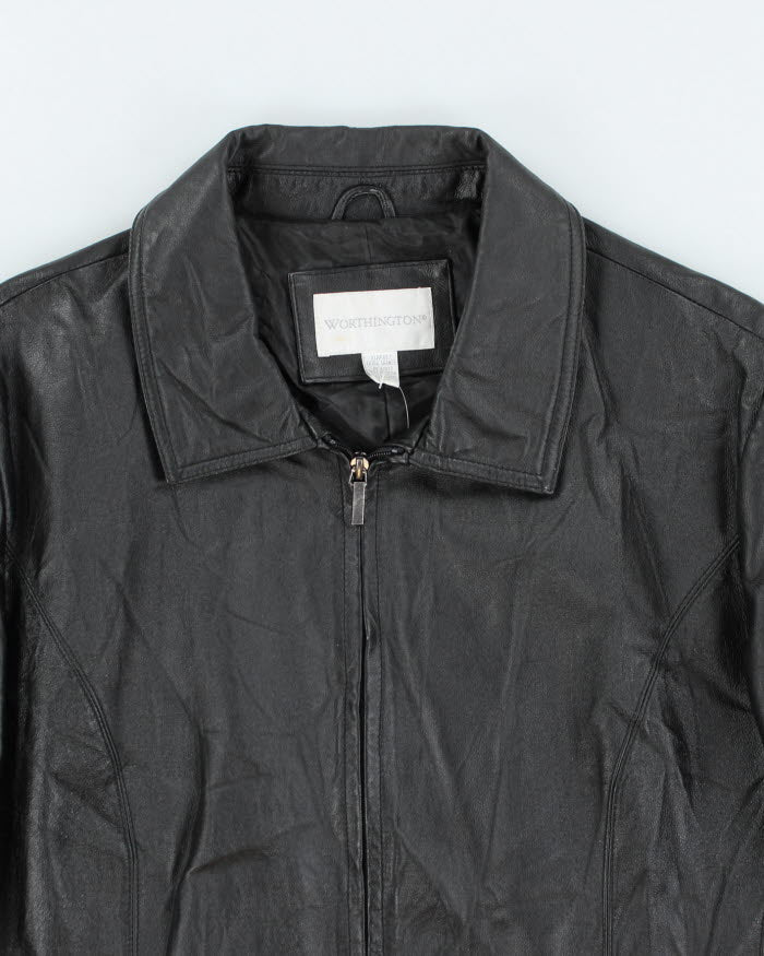 Vintage Worthington Black Leather Jacket - XL