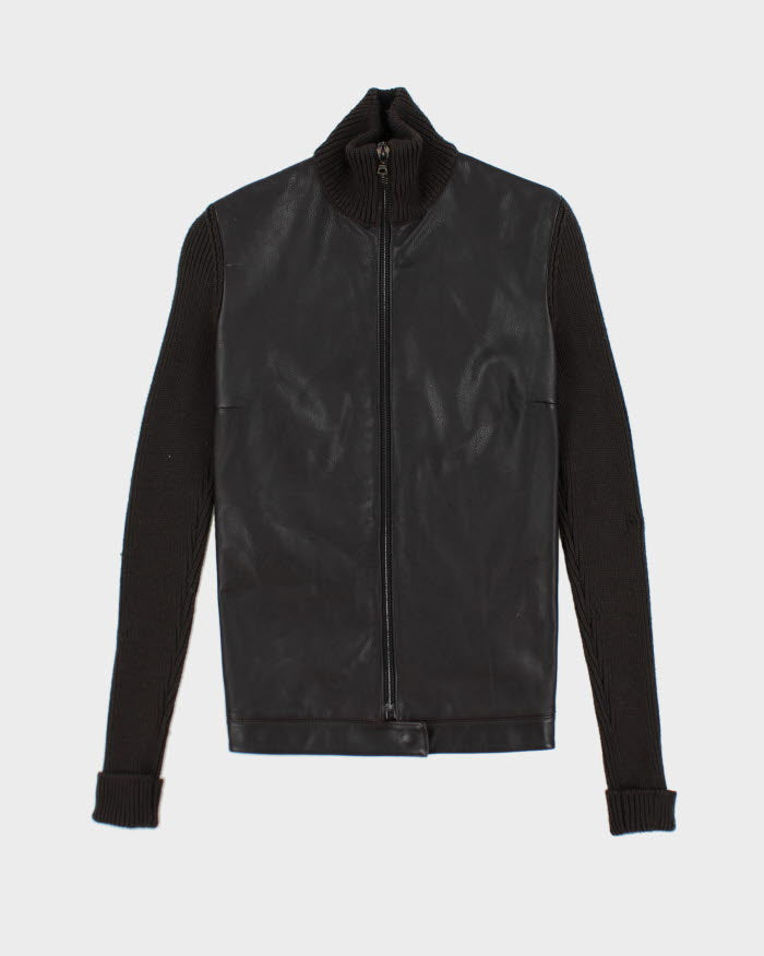 Vintage Prada Leather Knit Jacket - S