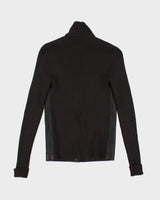 Vintage Prada Leather Knit Jacket - S