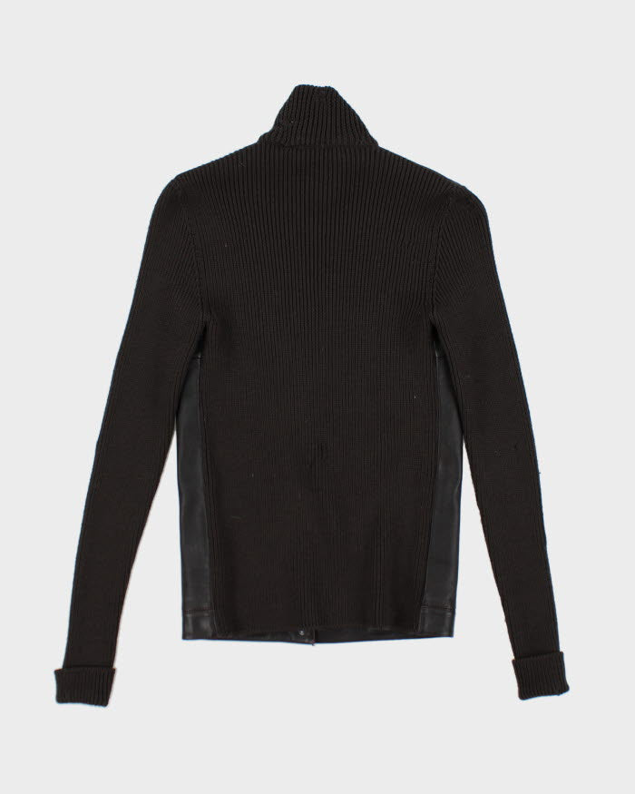 Vintage Prada Leather Knit Jacket - S