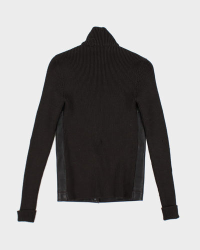Vintage Prada Leather Knit Jacket - S