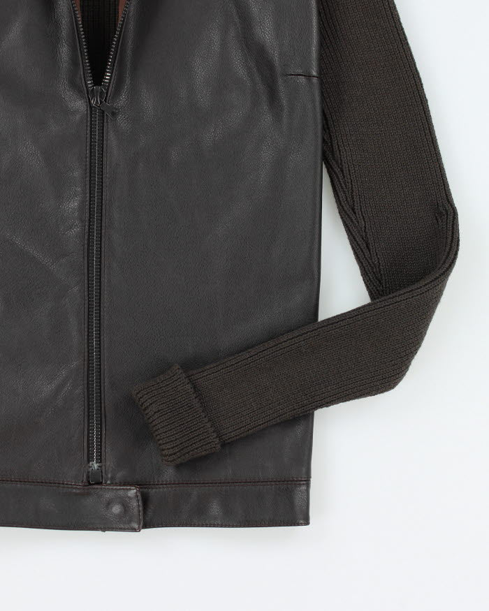 Vintage Prada Leather Knit Jacket - S