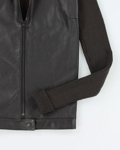 Vintage Prada Leather Knit Jacket - S
