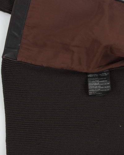 Vintage Prada Leather Knit Jacket - S