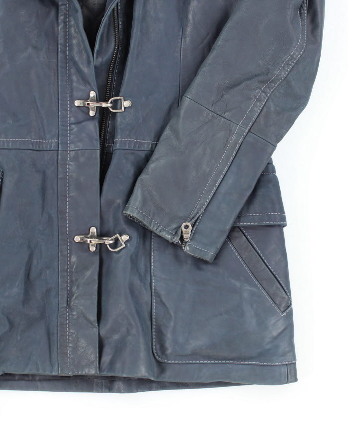 Vintage Danier Blue Clasp Leather Jacket - M