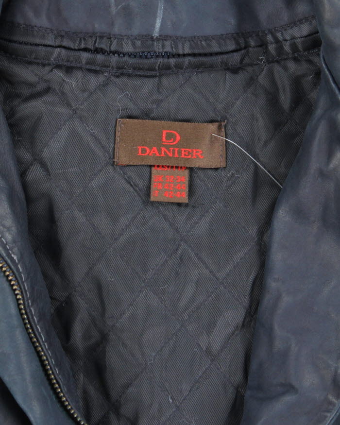 Vintage Danier Blue Clasp Leather Jacket - M