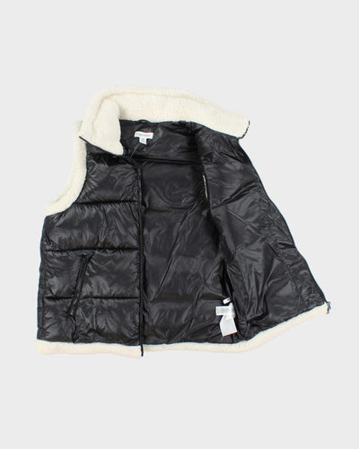 Vintage Y2K Women's Calvin Klein Sherpa Lined Puffer Gilet - M