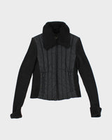 Vintage Y2K Women's Guess Jeans Knitted Sleeve Quilted Jacket - S