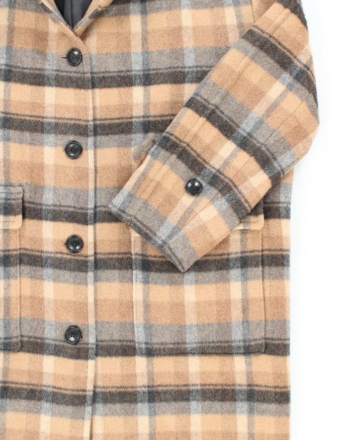 Banana Republic Wool Blend Oversized Plaid Overcoat - S