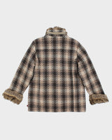 00s Women's Woolrich Wool Blend Faux Fur Collared Coat - L