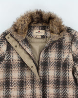 00s Women's Woolrich Wool Blend Faux Fur Collared Coat - L