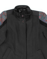 Vintage 80s Black Wool Blend Overcoats - XL