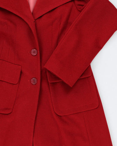 Y2K 00s BCBG MaxAzria Red Wool Coat - S