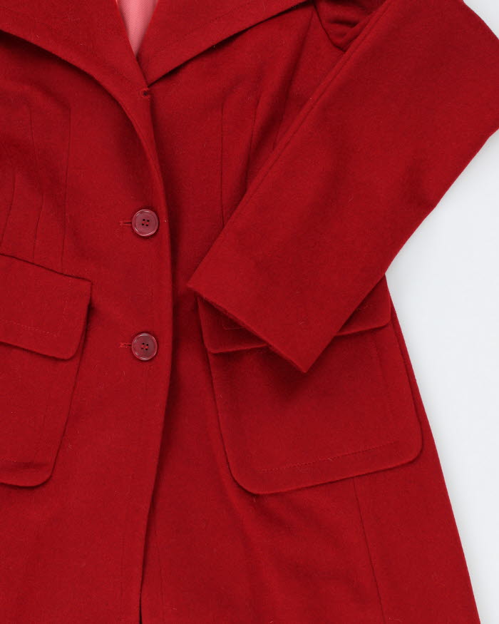 Y2K 00s BCBG MaxAzria Red Wool Coat S Rokit