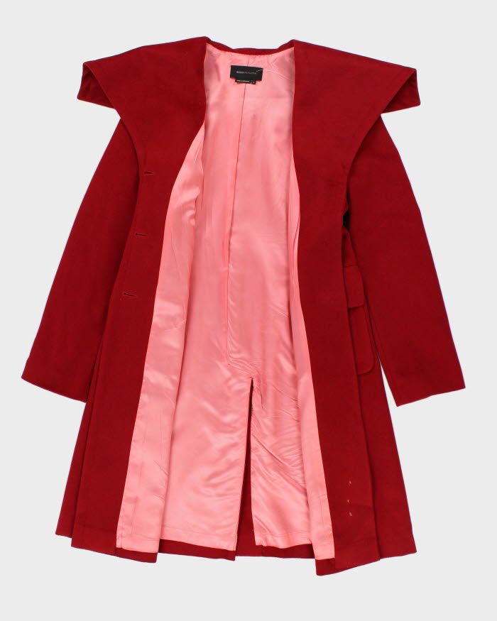 Y2K 00s BCBG MaxAzria Red Wool Coat S Rokit