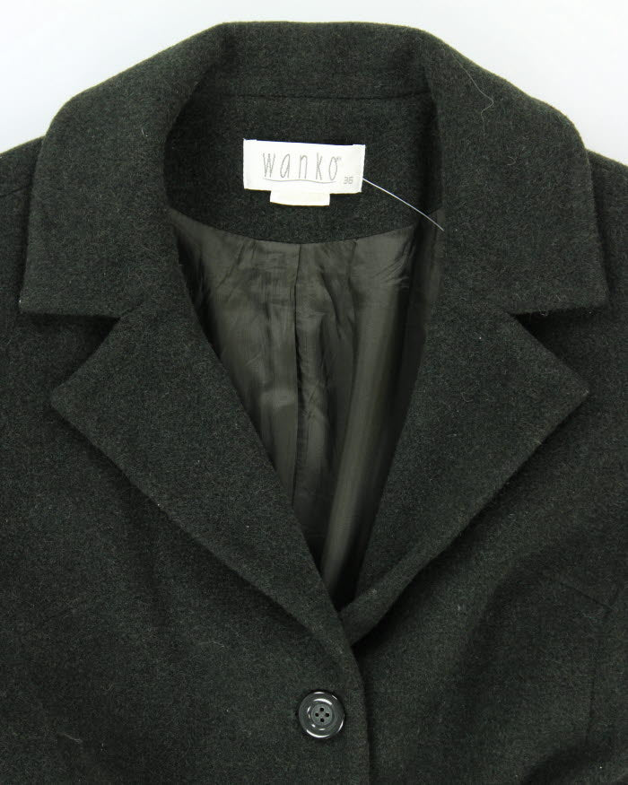 Vintage 90s Forest Green Wool Blend Coat - M