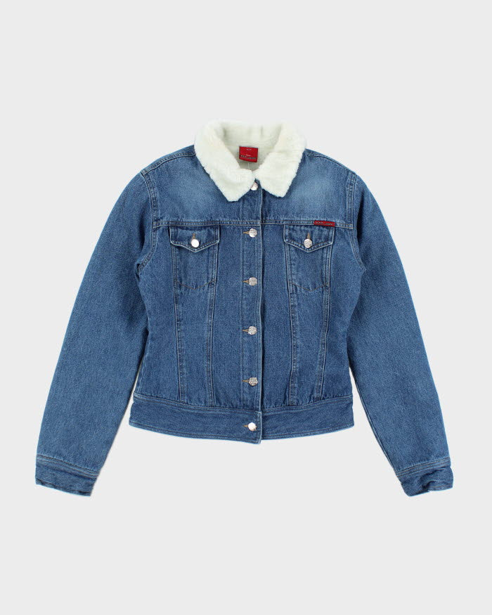 Vintage Y2K Women's Shank Faux Fur Lined Denim Jacket - M