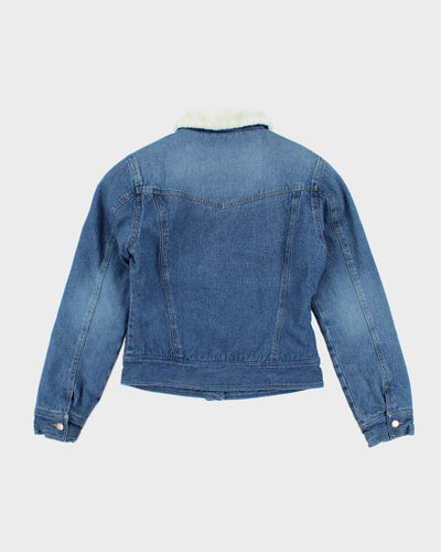 Vintage Y2K Women's Shank Faux Fur Lined Denim Jacket - M