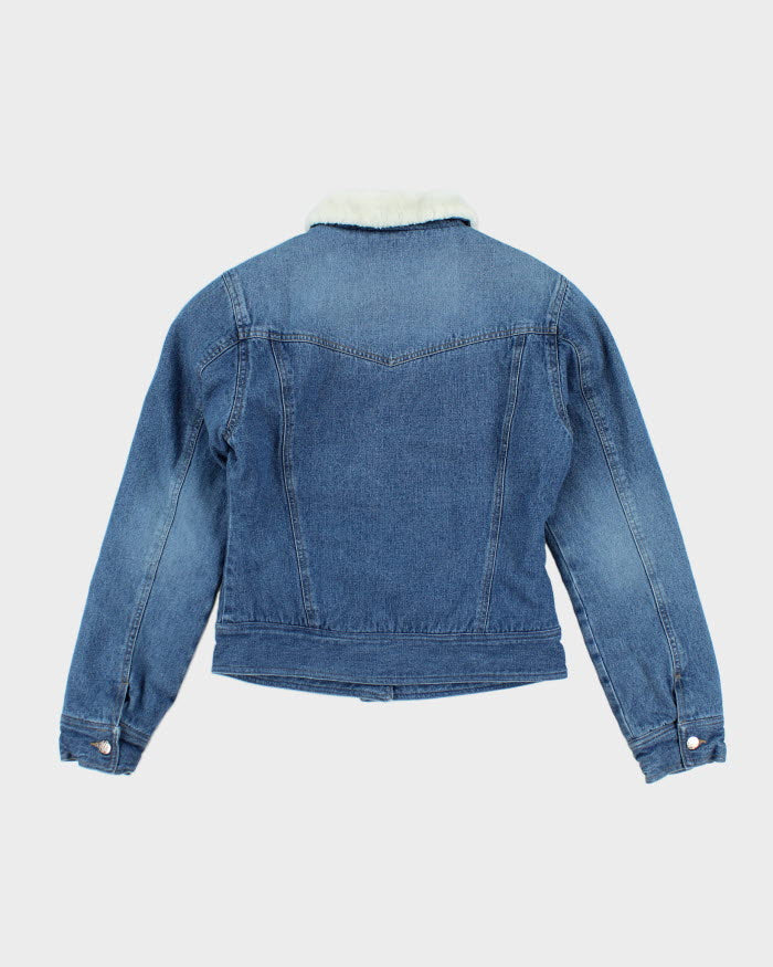 Vintage Y2K Women's Shank Faux Fur Lined Denim Jacket - M