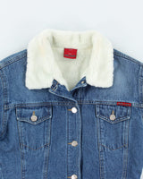 Vintage Y2K Women's Shank Faux Fur Lined Denim Jacket - M