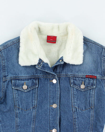 Vintage Y2K Women's Shank Faux Fur Lined Denim Jacket - M