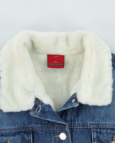 Vintage Y2K Women's Shank Faux Fur Lined Denim Jacket - M