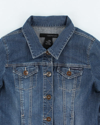 Vintage Y2K Women's Calvin Klein Dark Wash Denim Jacket - L