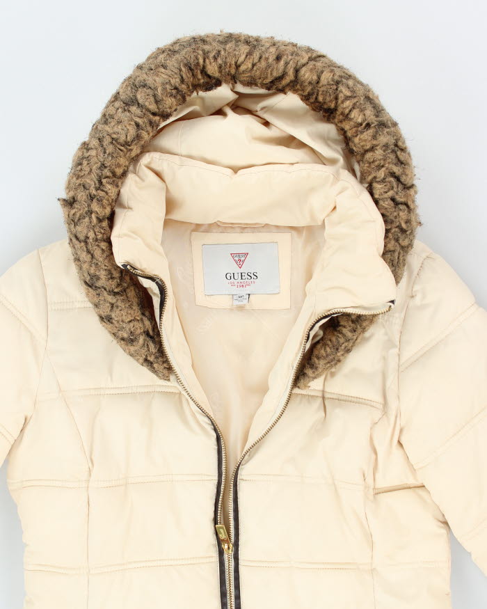 Vintage Y2K Women's Guess Hooded Puffer Jacket - S