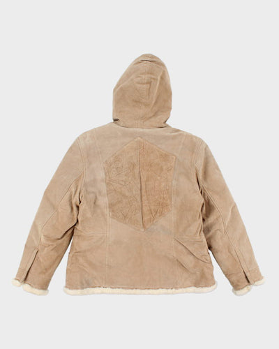 Vintage Weather Tamer Leather Faux Fur Lined Hooded Jacket - L