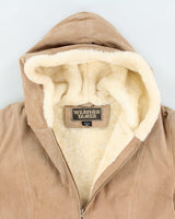 Vintage Weather Tamer Leather Faux Fur Lined Hooded Jacket - L