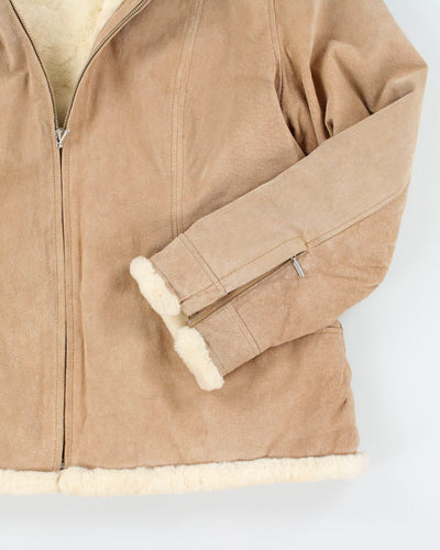 Vintage Weather Tamer Leather Faux Fur Lined Hooded Jacket - L