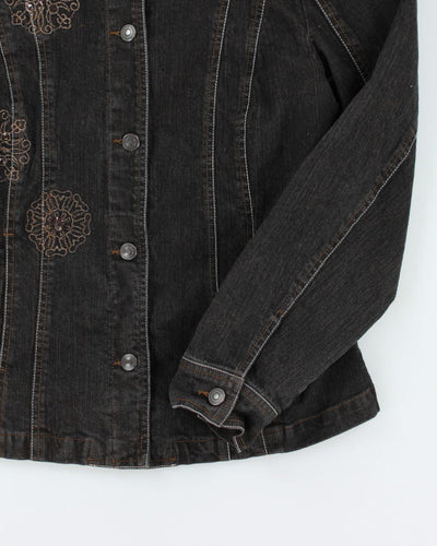 Y2k 00s Miss Alliage Beaded Denim Jacket - M