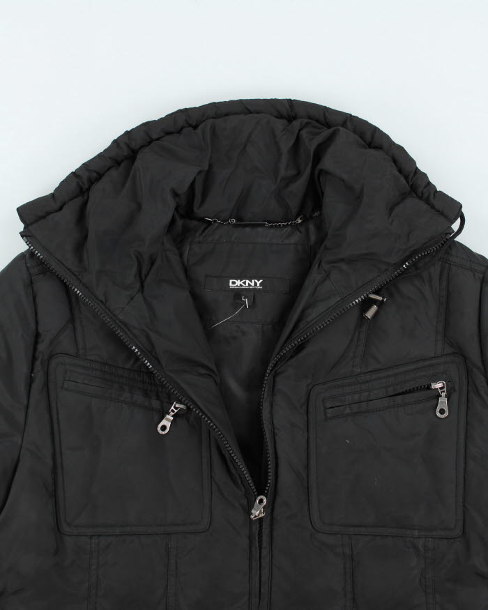 Vintage Y2K Women's DKNY Multi Pocket Hooded Jacket - L