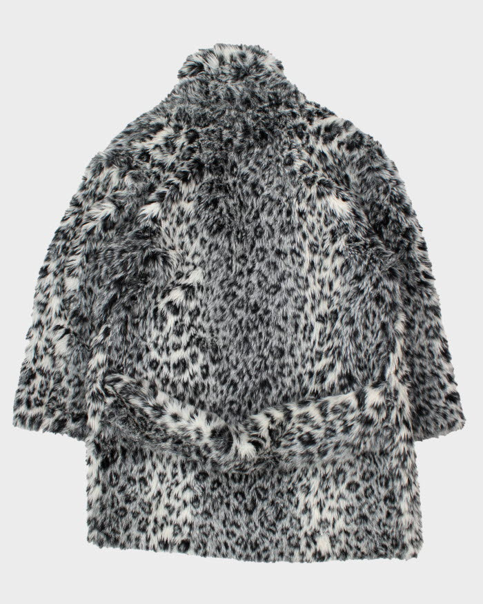 Y2k 00s Le Chateau Leopard Print Faux Fur Coat - L – Rokit